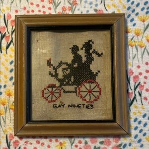 Vintage antique framed cross stitch